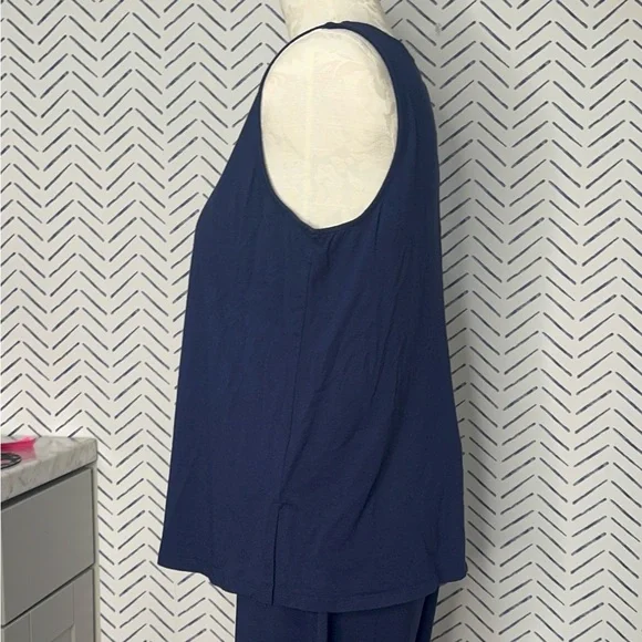 Habitat Perfect 3-piece Navy Set - blazer, wide leg pant sleeveless tank Large - Picture 5 of 13